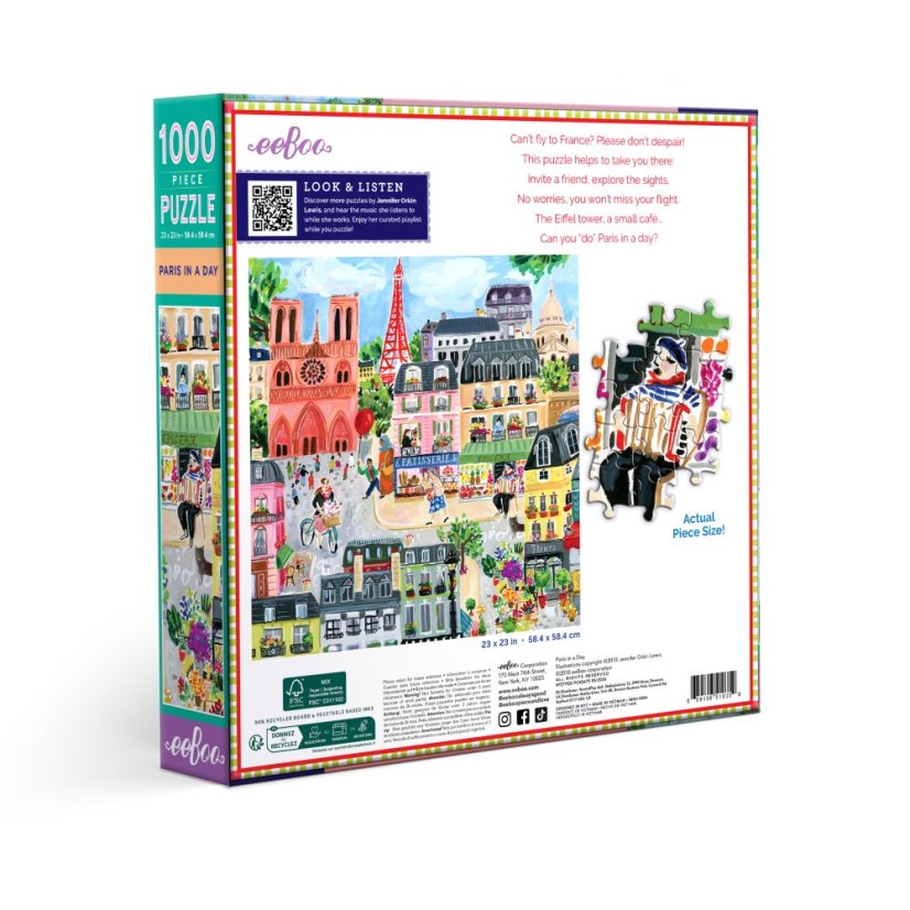 Paris in a Day -  1000 Piece Puzzle, eeBoo