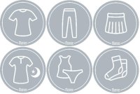 Samolepky pro holky - set 6 kusů - Světle šedá