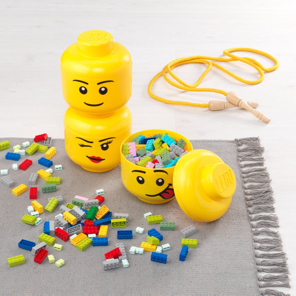 LEGO úložný box hlava L Šťastný kluk