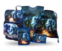 BAAGL SET 5 Ergo Roboti: aktovka, penál, sáček, zástěra, peněženka