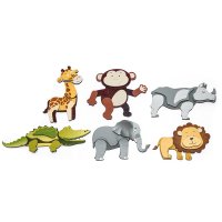 Mega Magnety oboustranné - Magnetické puzzle "Africká zvířata" sada 6 kusů