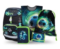 BAAGL SET 5 Airy Plus Fotbal: batoh, penál, sáček, zástěra, peněženka