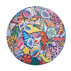 Seahorses,  Shells & Coral 500 Piece Round Puzzle, eeboo