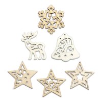 Sada dřevěných vánočních ozdob 108 ks