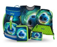 BAAGL SET 5 Airy Fotbal Míč: batoh, penál, sáček, zástěra, peněženka