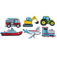Mega Magnety oboustranné - Magnetické puzzle "Doprava" sada 6 kusů