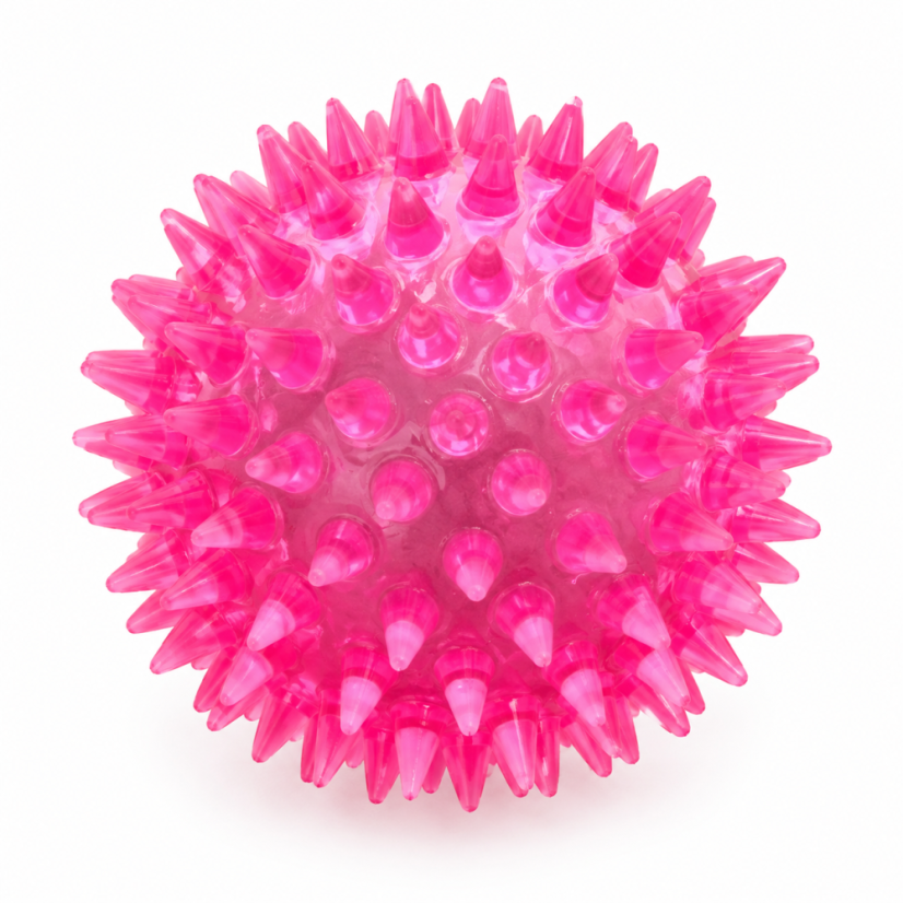 Softly spikey ball with light - sensory, various colours