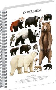 NOTIQUE Spirálový blok Animalium – Medvědovité šelmy, čistý, A5