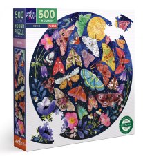Moths 500 Piece Round Puzzle, eeBoo