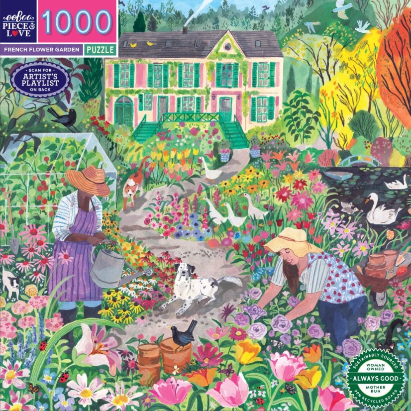 Francouzská květinová zahrada - puzzle 1000 dílků, eeBoo