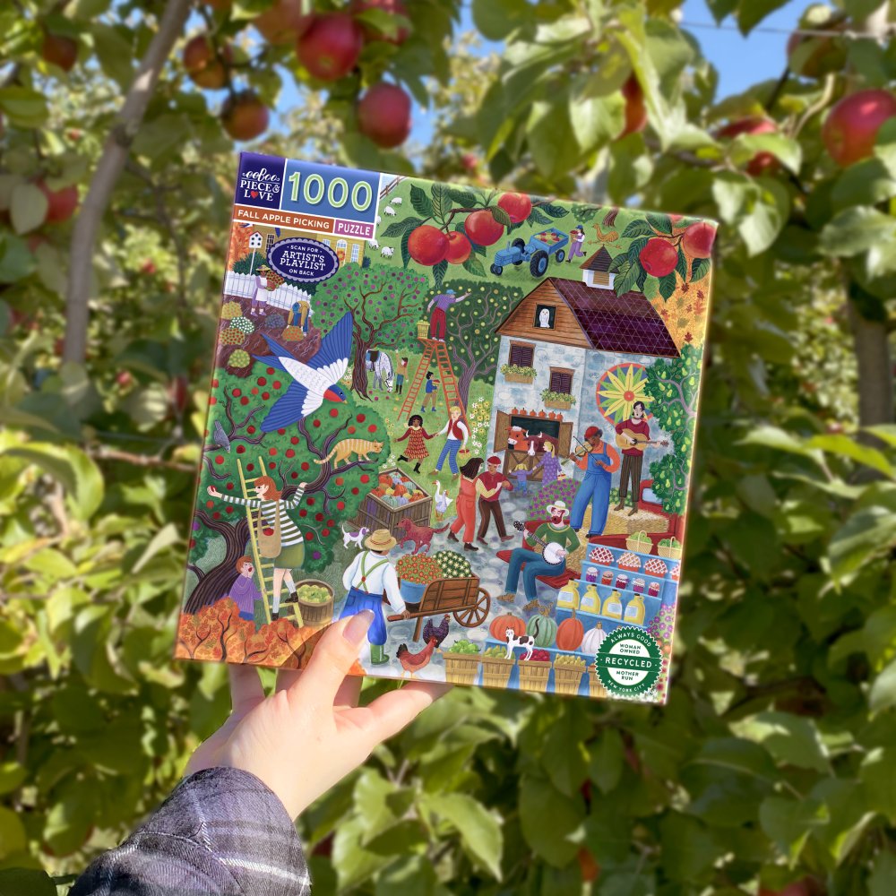 Podzimní sběr jablek - puzzle 1000 dílků, eeboo