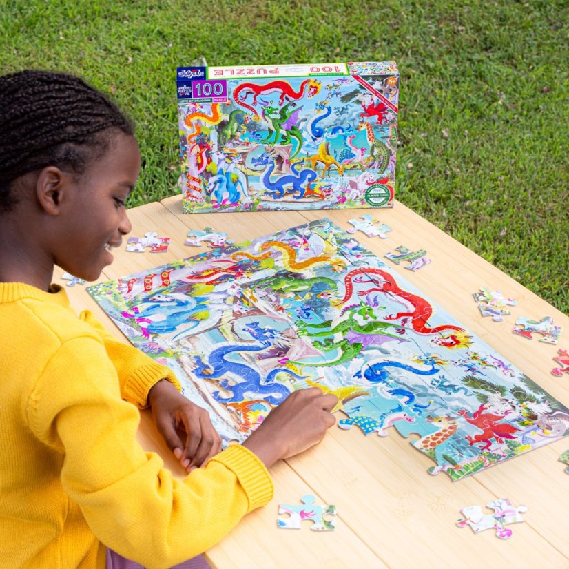Láska k drakům - puzzle 100 dílků, eeBoo