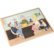 Dřevěné puzzle velké "Více generací u jednoho stolu"