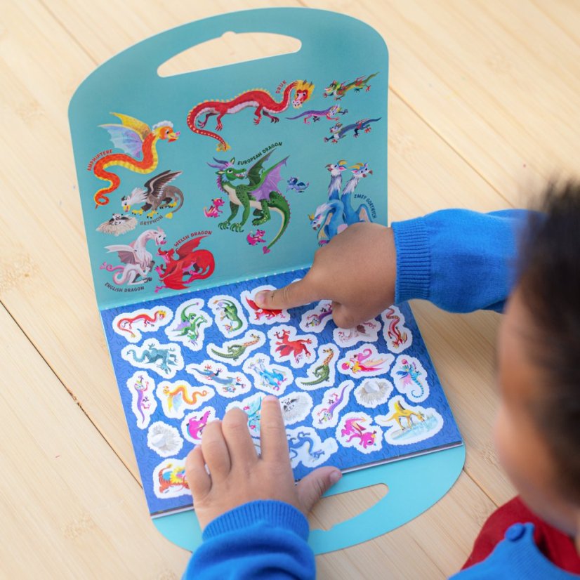 Dragon - Stickers Book, 200 stickers with handle, eeBoo