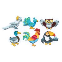 Magnetic puzzle birds set of 6