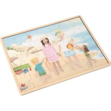Dřevěné puzzle velké "Den na pláži"
