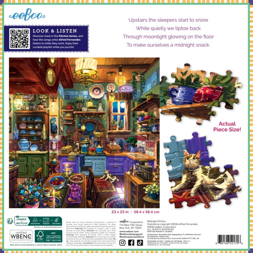 Půlnoční kuchyň - puzzle 1000 dílků, eeBoo