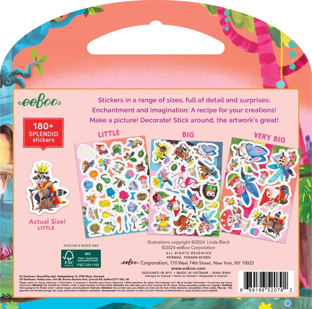 Magical Creatures, Book with 180+ Stickers and handle, eeBoo