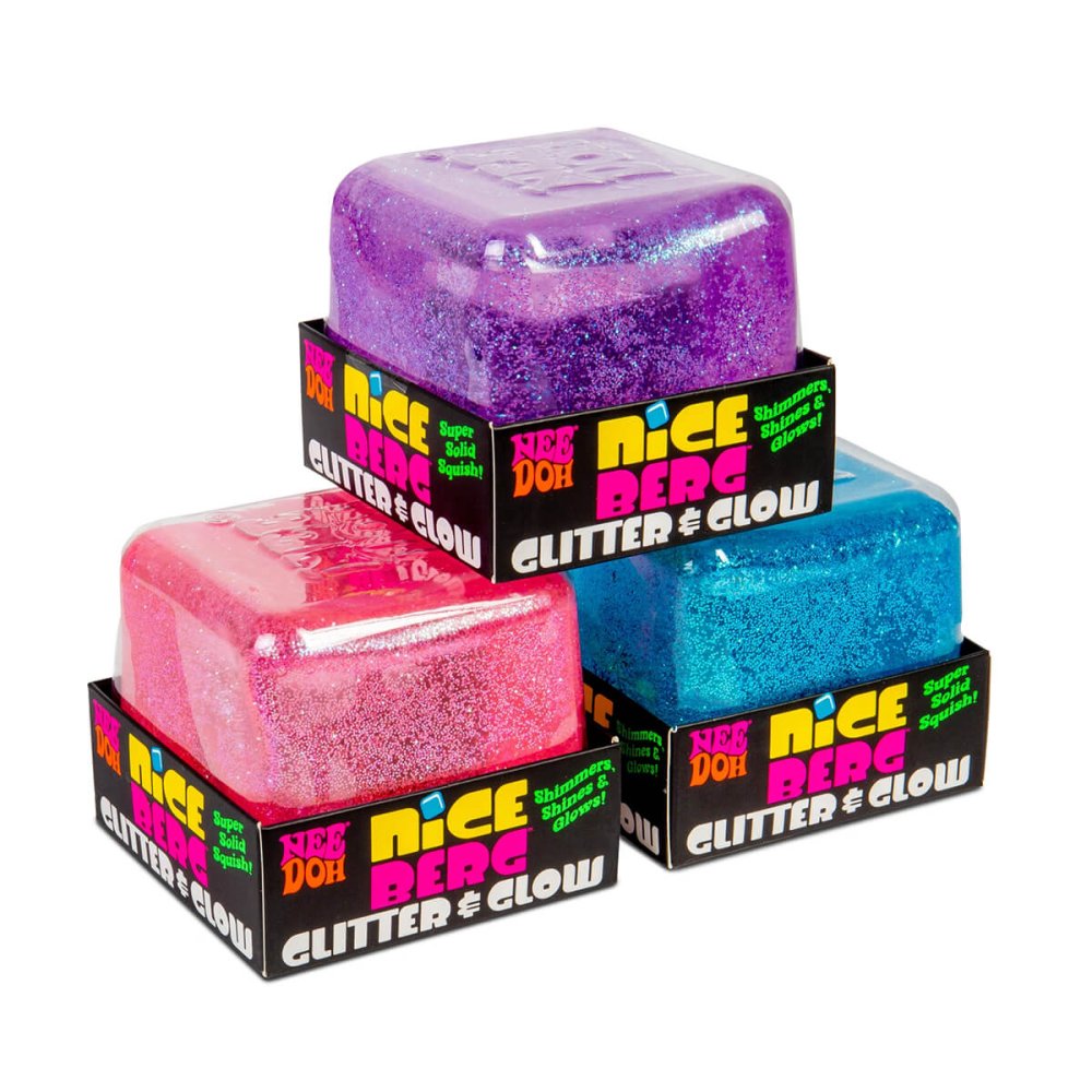 Schylling NeeDoh Mačkací kostka Nice Berg třpytivá - veliká