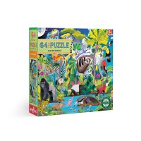 Deštný prales - dětské puzzle 64 dílků, eeBoo