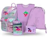 BAAGL SET 5 Zippy Lavender: aktovka, penál, sáček, zástěra, peněženka