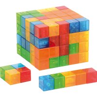 Průhledné magnetické kostky barevné, 100 kusů
