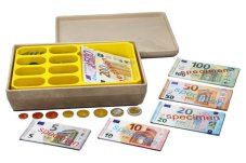 Wissner Pokladna s eurovými bankovkami a mincemi