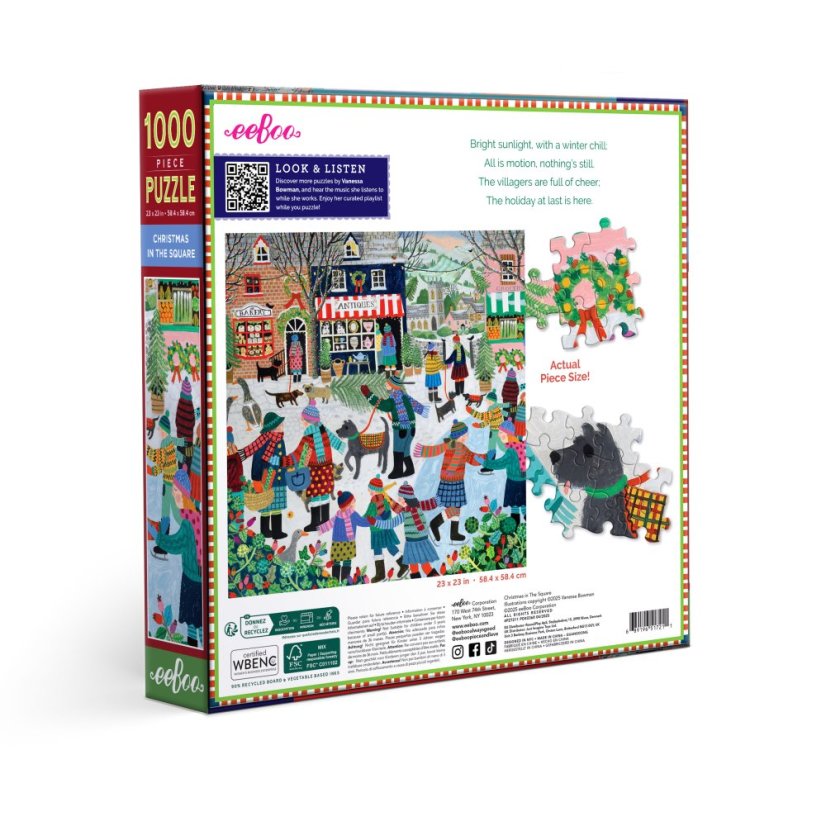 Christmas in the Square 1000 Piece Square Puzzle, eeBoo
