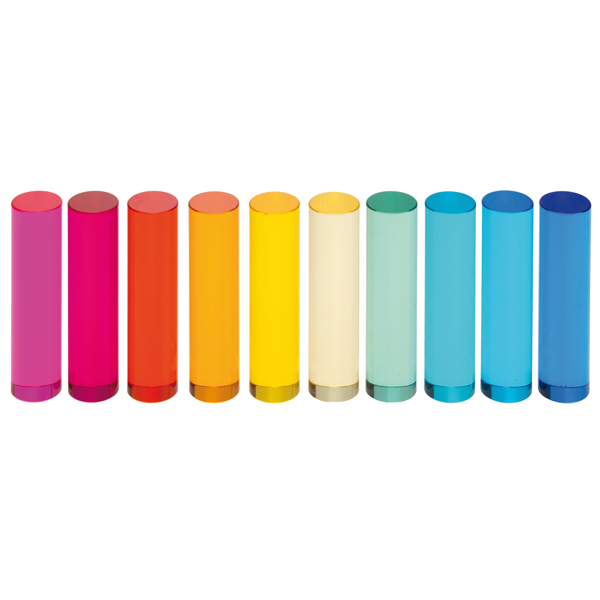 Acrylic Cylinders 10 x 2.5 cm set of 10