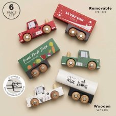 Le Toy Van Set dřevěných nákladních aut s přívěsy