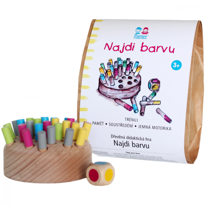 Mamiee dřevěná pomůcka hra - Najdi barvu ORIGINAL