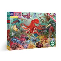 Láska k chobotnicím a jejim přátelům - puzzle 100 dílků, eeBoo