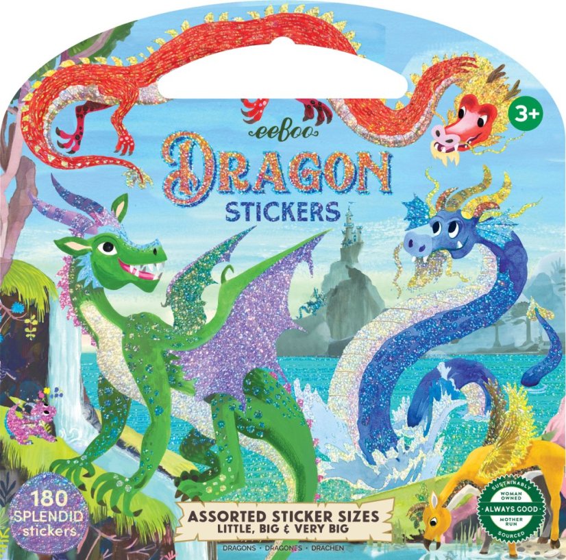 Dragon - Stickers Book, 200 stickers with handle, eeBoo