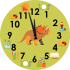 Children's wall clock  with pictograms of daily schedule - Dino