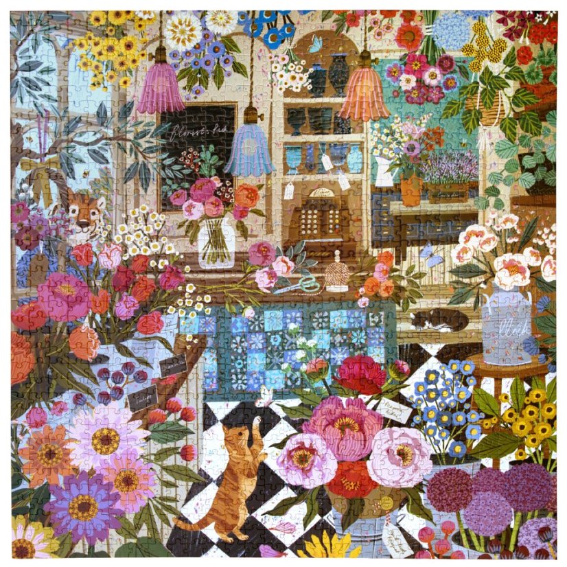 Anglické květinářství - puzzle 1000 dílků, eeBoo