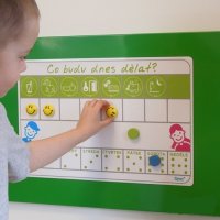 Ohebná magnetická tabule s piktogramy denních činností