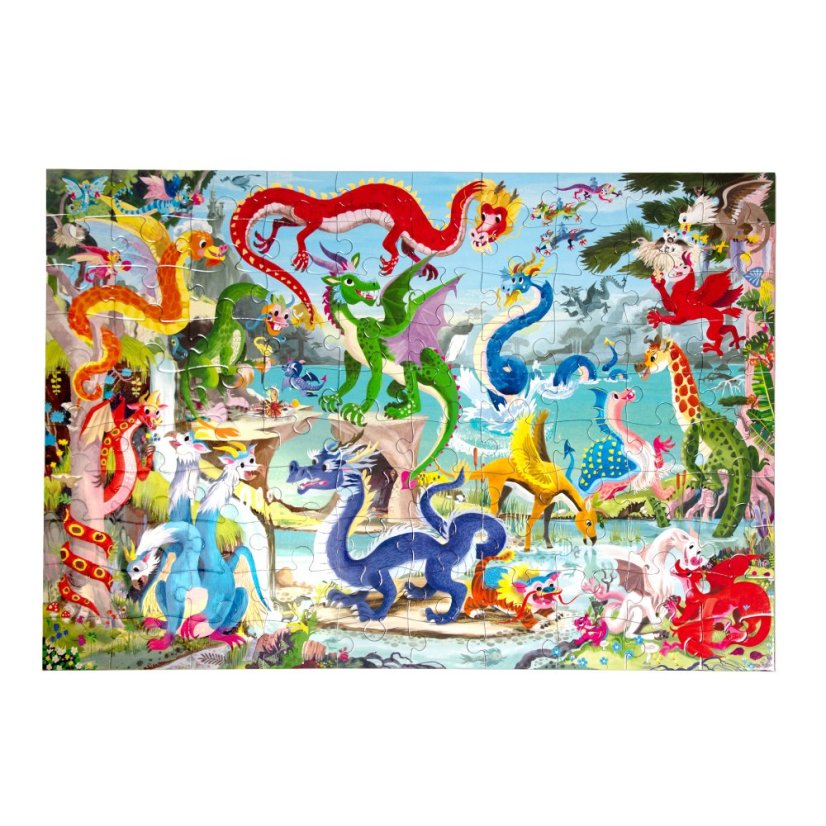 Láska k drakům - puzzle 100 dílků, eeBoo