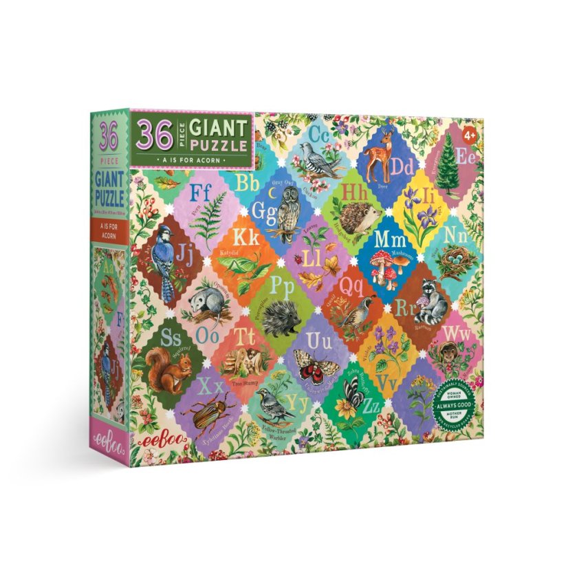 A is for Acorn  - Giant Alphabet puzzle, 36 Piece, eeBoo