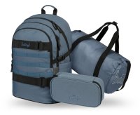 BAAGL SET 3 Skate Dust Blue: batoh, penál, sportovní taška GRS