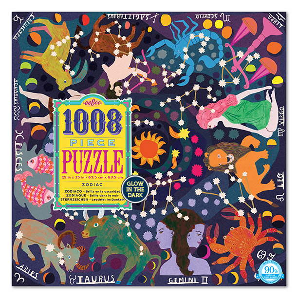 Zodiac 1000-piece Puzzle - glow in the dark