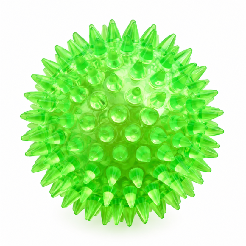 Softly spikey ball with light - sensory, various colours
