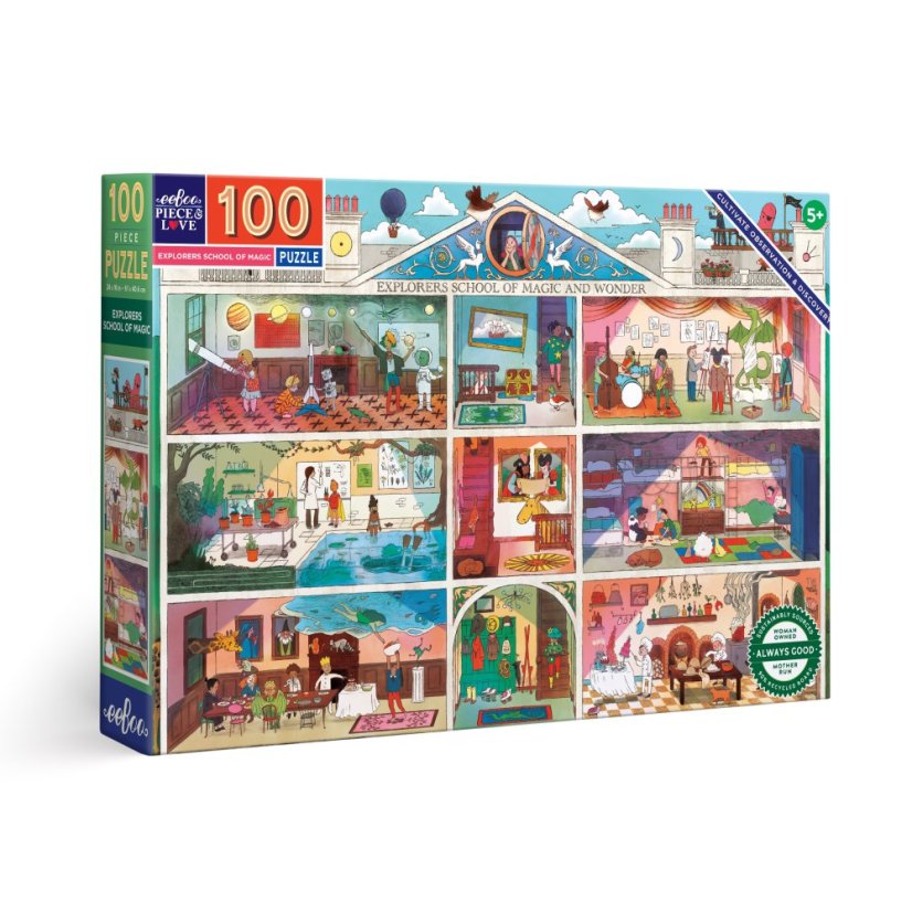 Škola magie pro dobrodruhy - puzzle 100 dílků, eeBoo