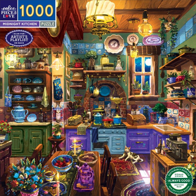 Půlnoční kuchyň - puzzle 1000 dílků, eeBoo