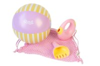 QUUT – Zahradní set – míč, konvička, hrabičky, lopatka – žlutá a růžová