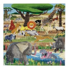 Zvířátka ze savany - dětské puzzle 64 dílků, eeBoo
