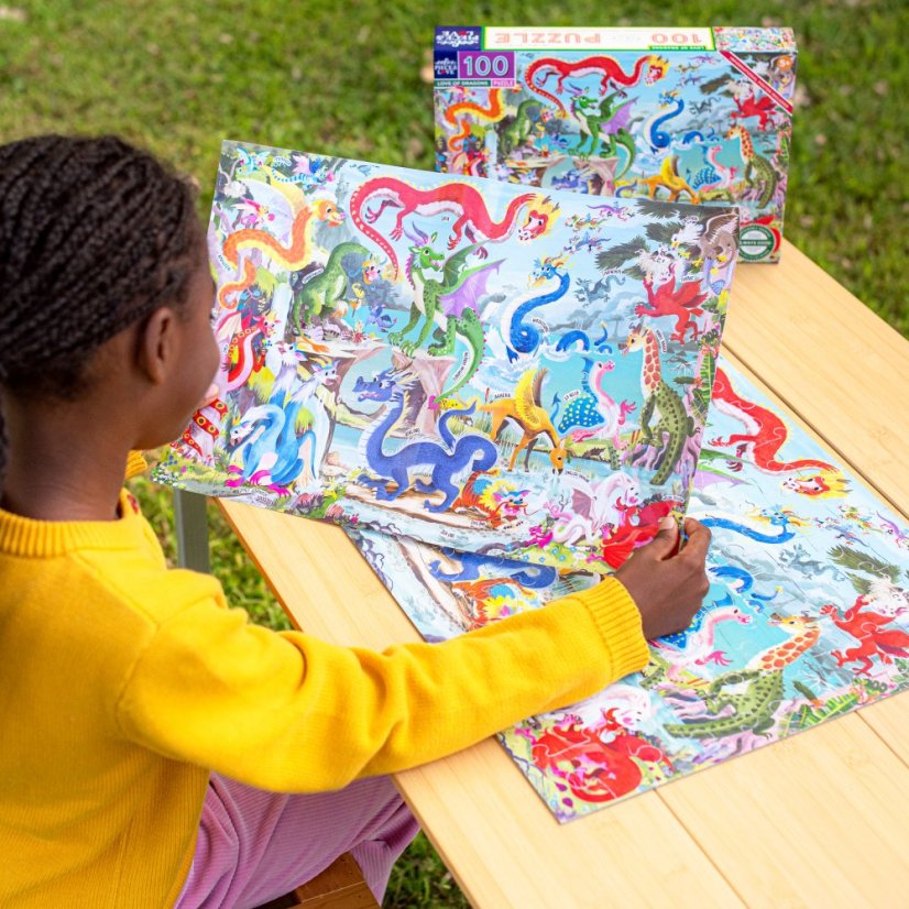 Láska k drakům - puzzle 100 dílků, eeBoo