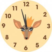 Children wall clock Deer