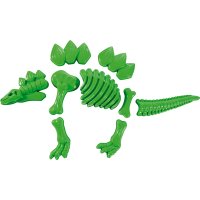 Stegosaurus bábovky, velká 9 dílná sada - zelená