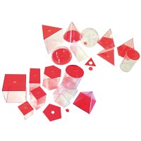 Geometric figures transparent (red) big-sized