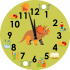 Children's wall clock  with pictograms of daily schedule - Dino